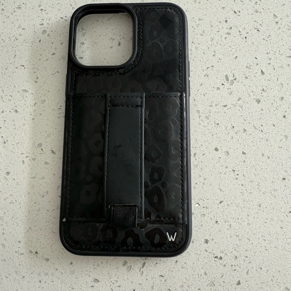 Elegant Black Phone Case with Stand by W